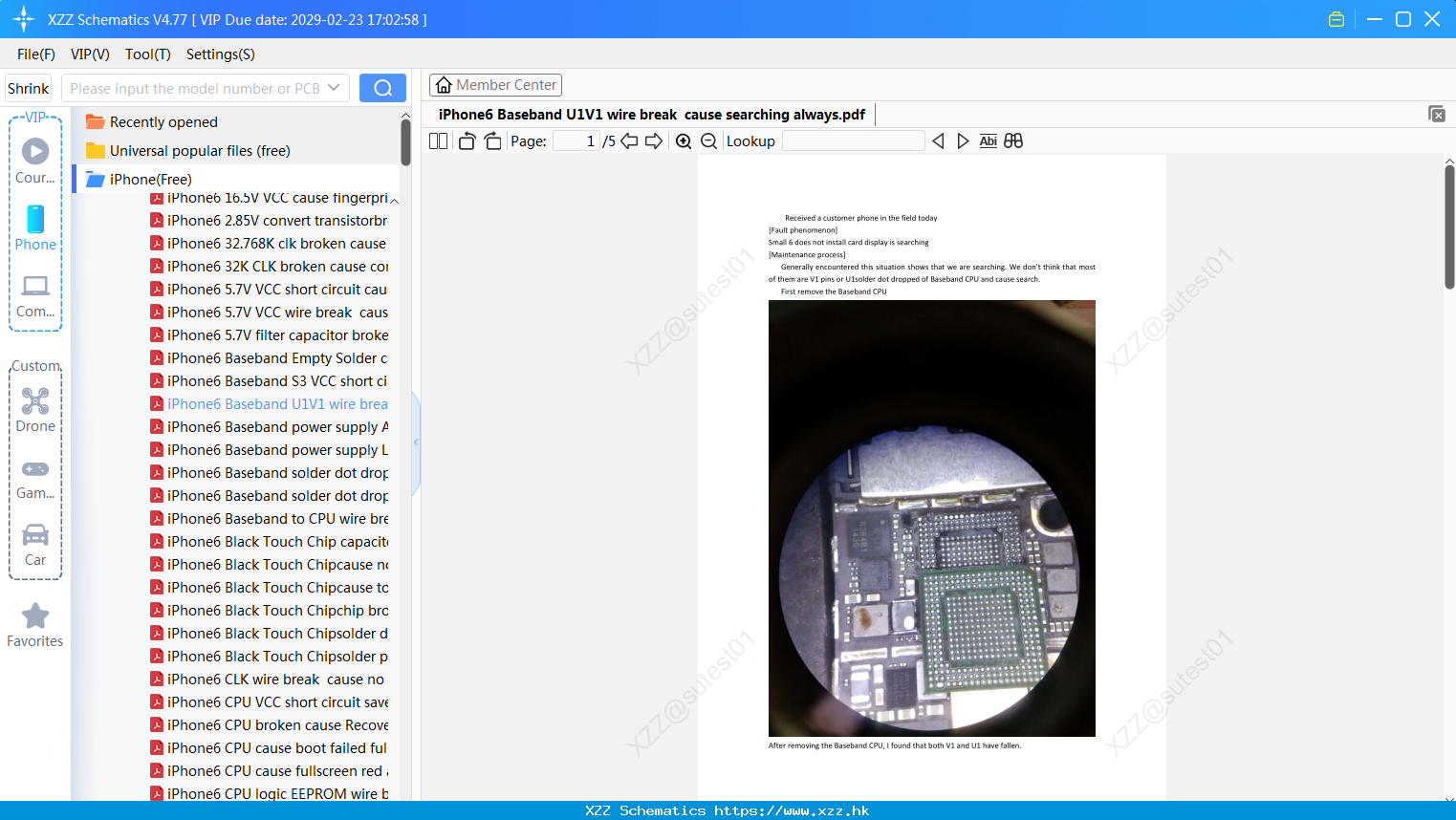 IPhone6 Baseband U1V1 Wire Break Cause Searching Always
